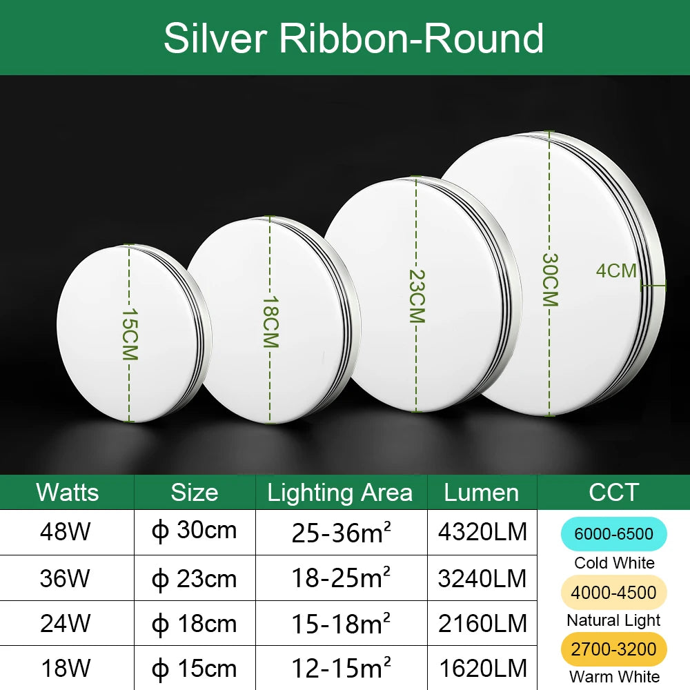 Modern LED Ceiling Lights Bedroom Lighting 48W 36W 24W 18W Round Ceiling Lamp Fixtures for Balcony Entrance Staircase Home Decor