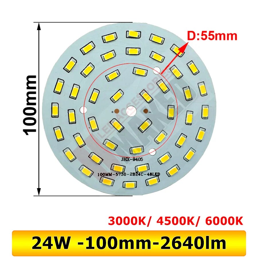 3W 5W 7W 9W 12W 15W 18W 20W 24W SMD5730 Brightness SMD Light Board Led Lamp Panel For Ceiling PCB With LED free shipping