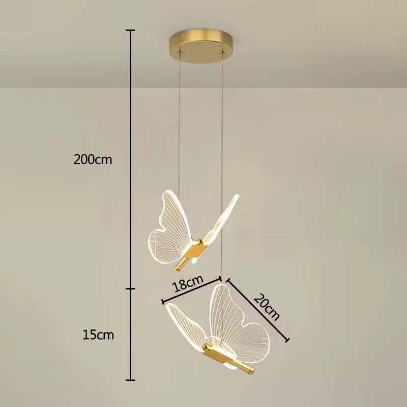 LED Pendant Light Fixture Butterfly Hanging Lamps For Ceiling Kitchen Bedside Living Room Decor Pendant Lamp