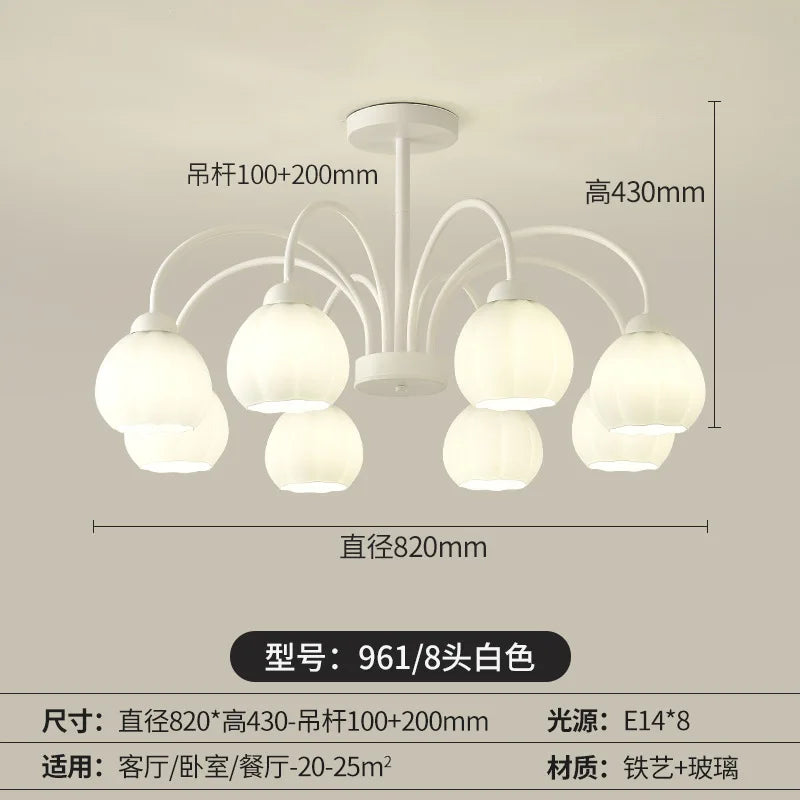 Living Room Chandelier Nordic Match Green Dining Room Light French Pastoral Simple And Warm Bedroom Living Room Lamp