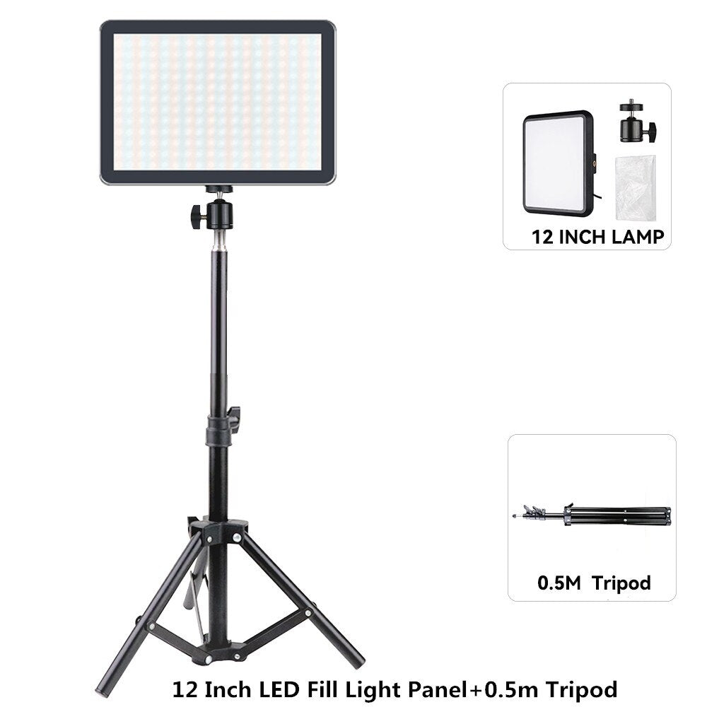LED Fill Lamp Video Light Panel 2800-7000K Photography Lighting Live Stream Photo Studio Light Kit For Live Stream Tiktok