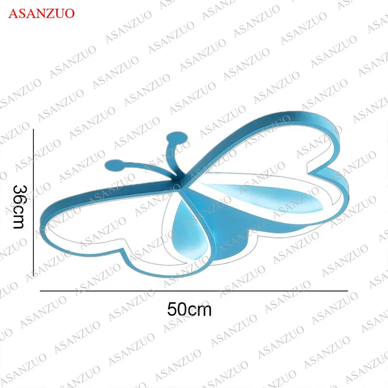 Butterfly Ceiling lights Modern Living Room Girls Bedroom Light Fixture Study Nursery Children's Room LED Ceiling Lamp