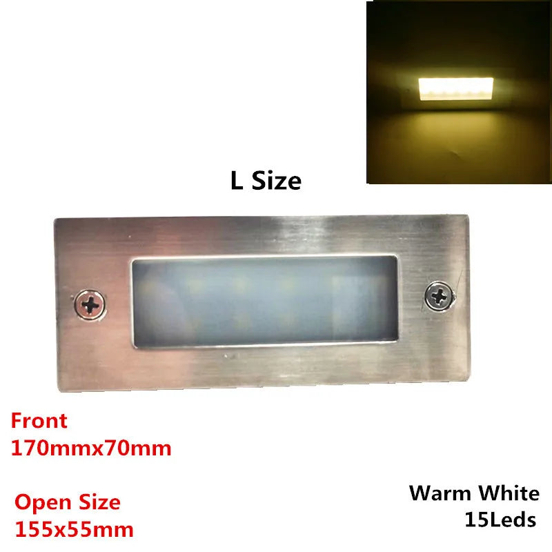 IP65 Underground light 12 LED 15 LED Stair Light Step Light Recessed buried lamp indoor outdoor Staircase Step lights 85-265V
