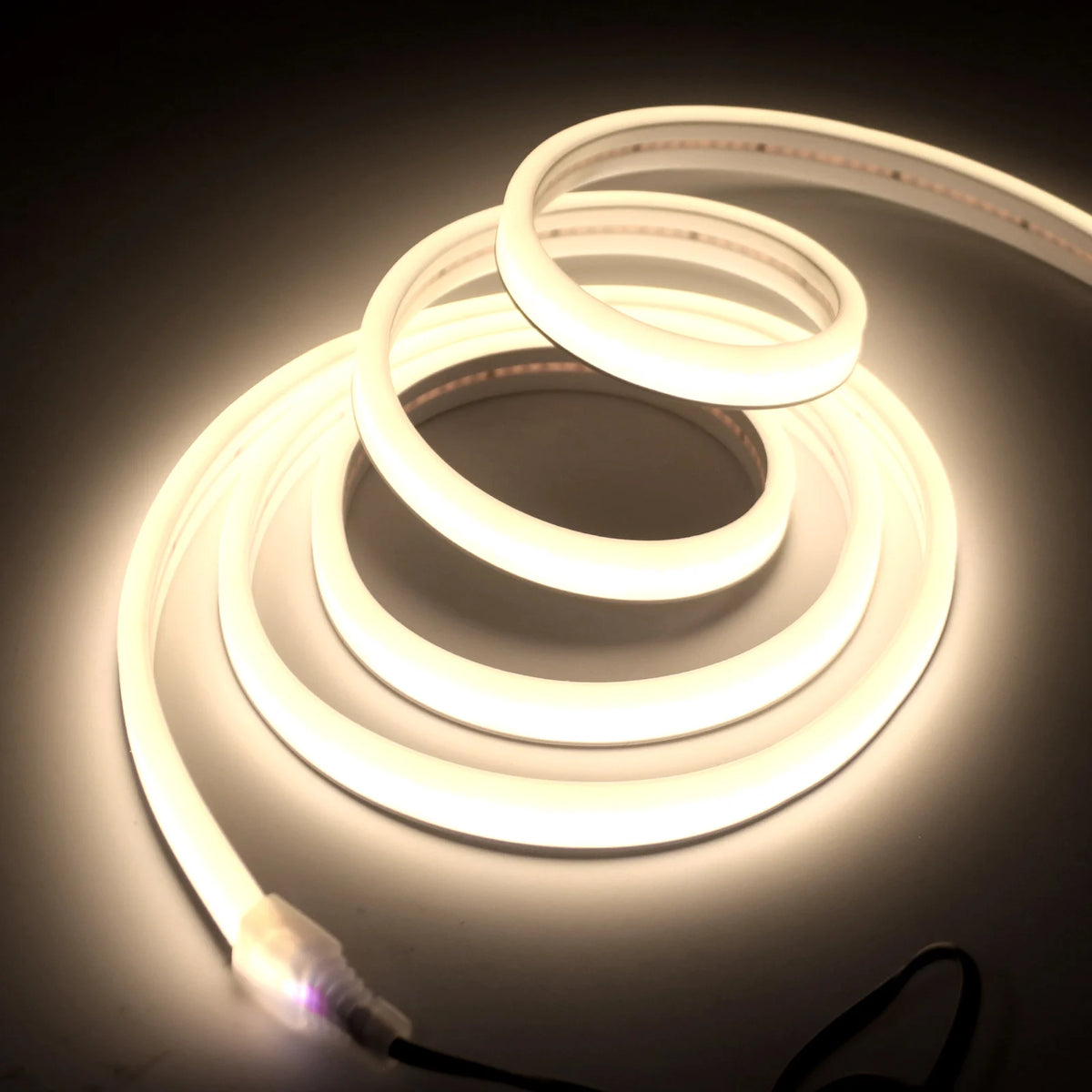 DC24V Solar COB Neon LED Strip 320LEDs/m Waterproof Flexible Silicone Rope Light Outdoor Yard Patio Home Garden Landscape Decor