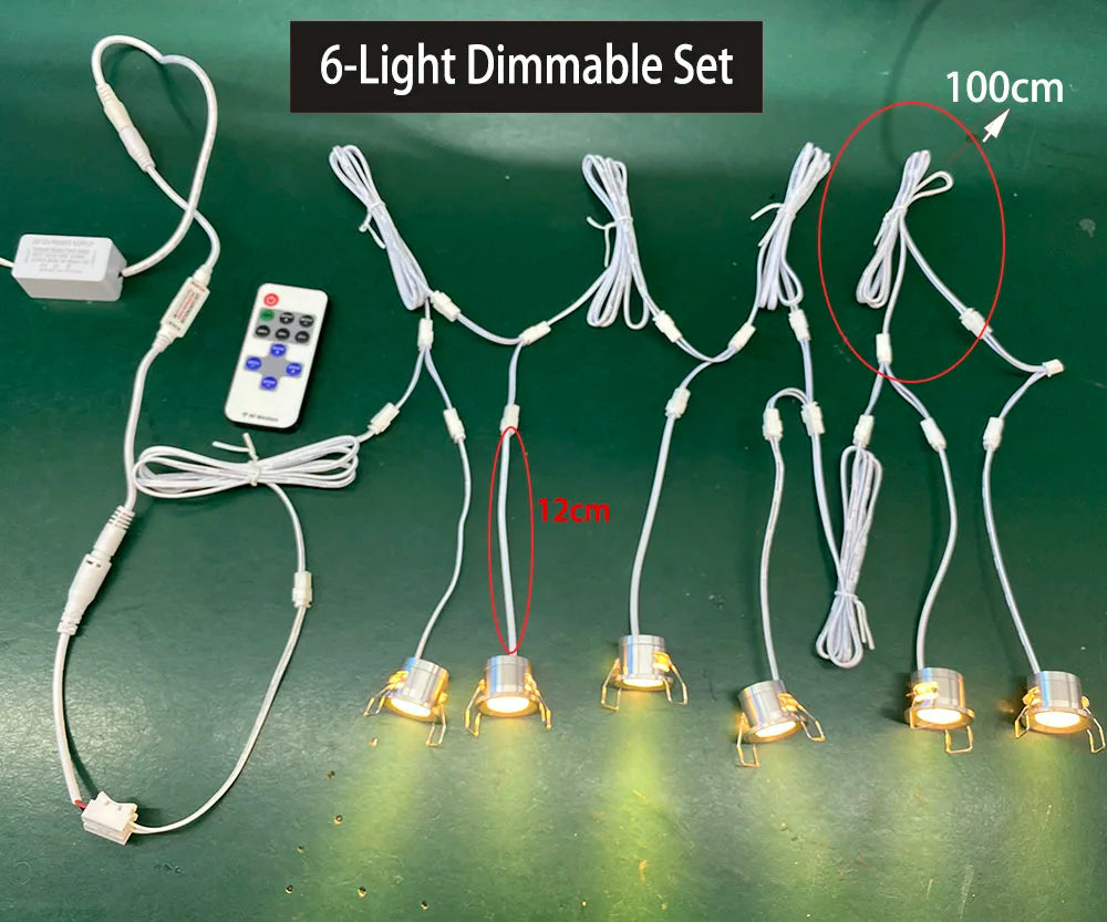 1W 12V Embedded Mini LED Downlight Kit with 100-240V Transformer - Glare-Free Dimmable Spotlight (28mm Cutout) for Indoor Decor