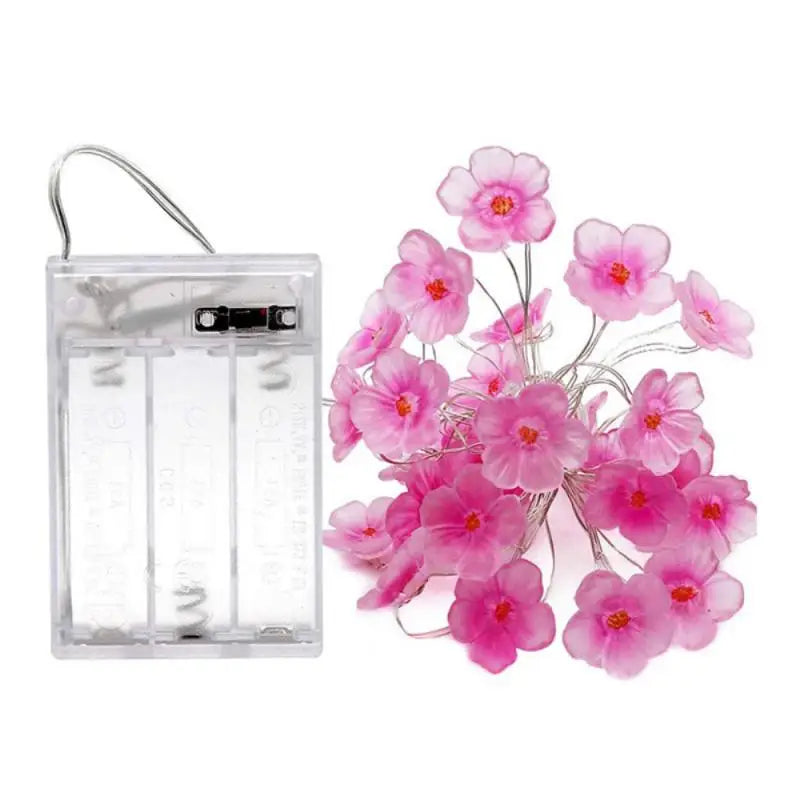 LED Light Cherry Blossom Fairy String Lights Pink Flower String Lamps Battery Powered For Outdoor Christmas Garland Decoration