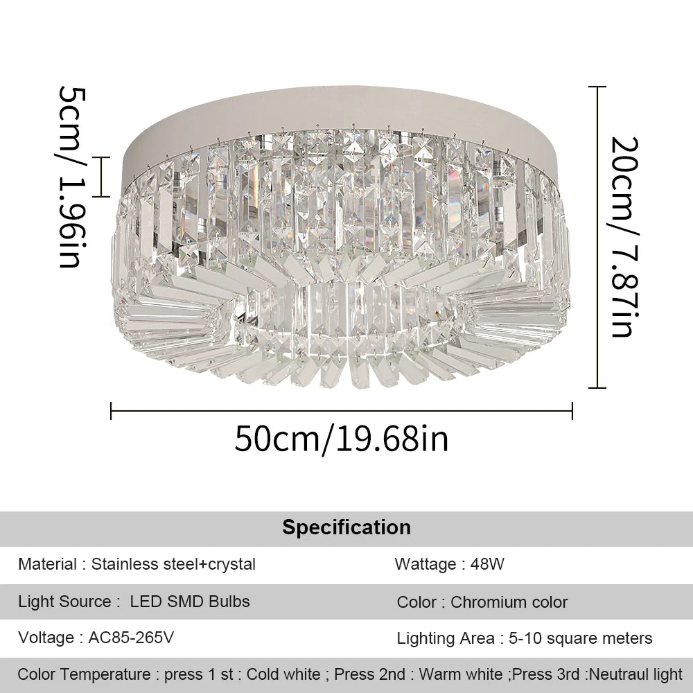 Gold Modern Crystal Chandelier - Luxury LED Ceiling Light for Living Room