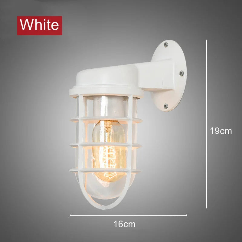 Retro Industrial Wall Lamp for Loft Coffee Bar Corridor Aisle Waterproof Outdoor Sconce Antique E27 Exterior Led Lights Fixture