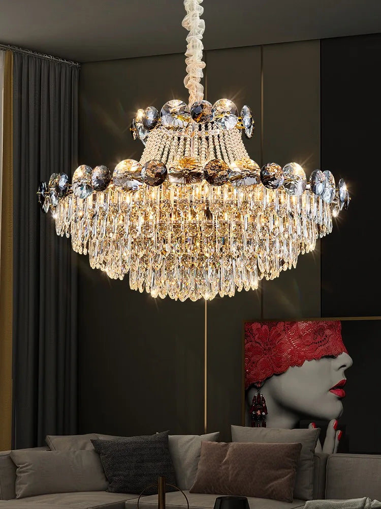 2025 Modern Large Luxury Living Room Chandeliers for Staircase Designer Crystal Pendant Lamps Home Decor Lighting Lustre Fixture
