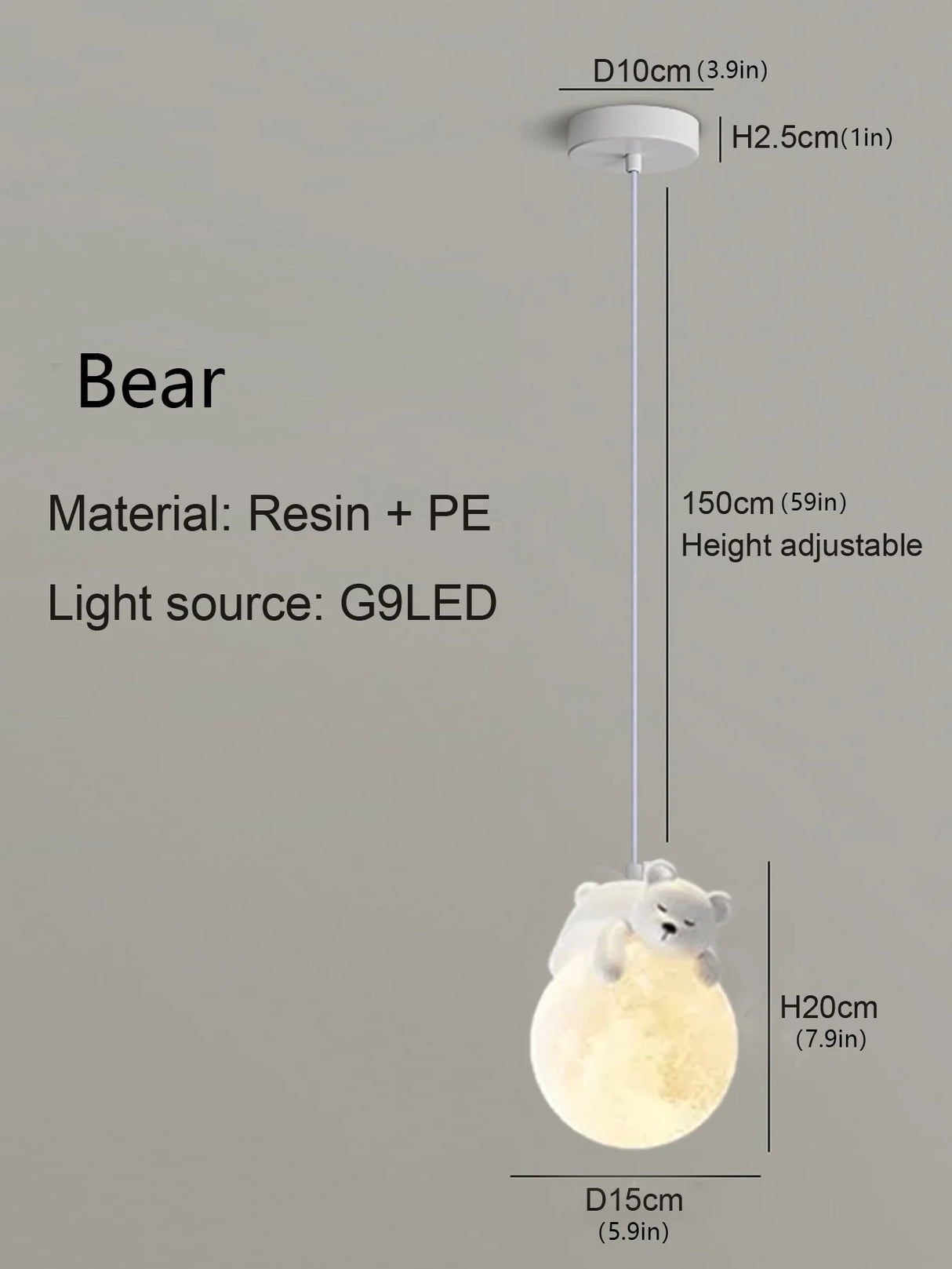 Children's Room Little Bear Pendant Lights LED Minimalist Chandelier Nordic Home Decoration Bedroom Bedside Hanging Lamp Fixture