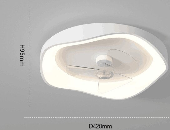 Modern minimalist bedroom fan ceiling lamp white restaurant lamp smart creative home Nordic personality room fan lamp 110V 220V