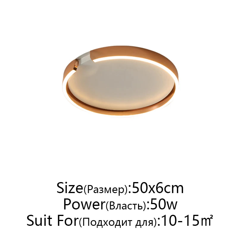 Rose Gold LED Ceiling Light - Modern Circular Dimmable Flush Mount Lamp