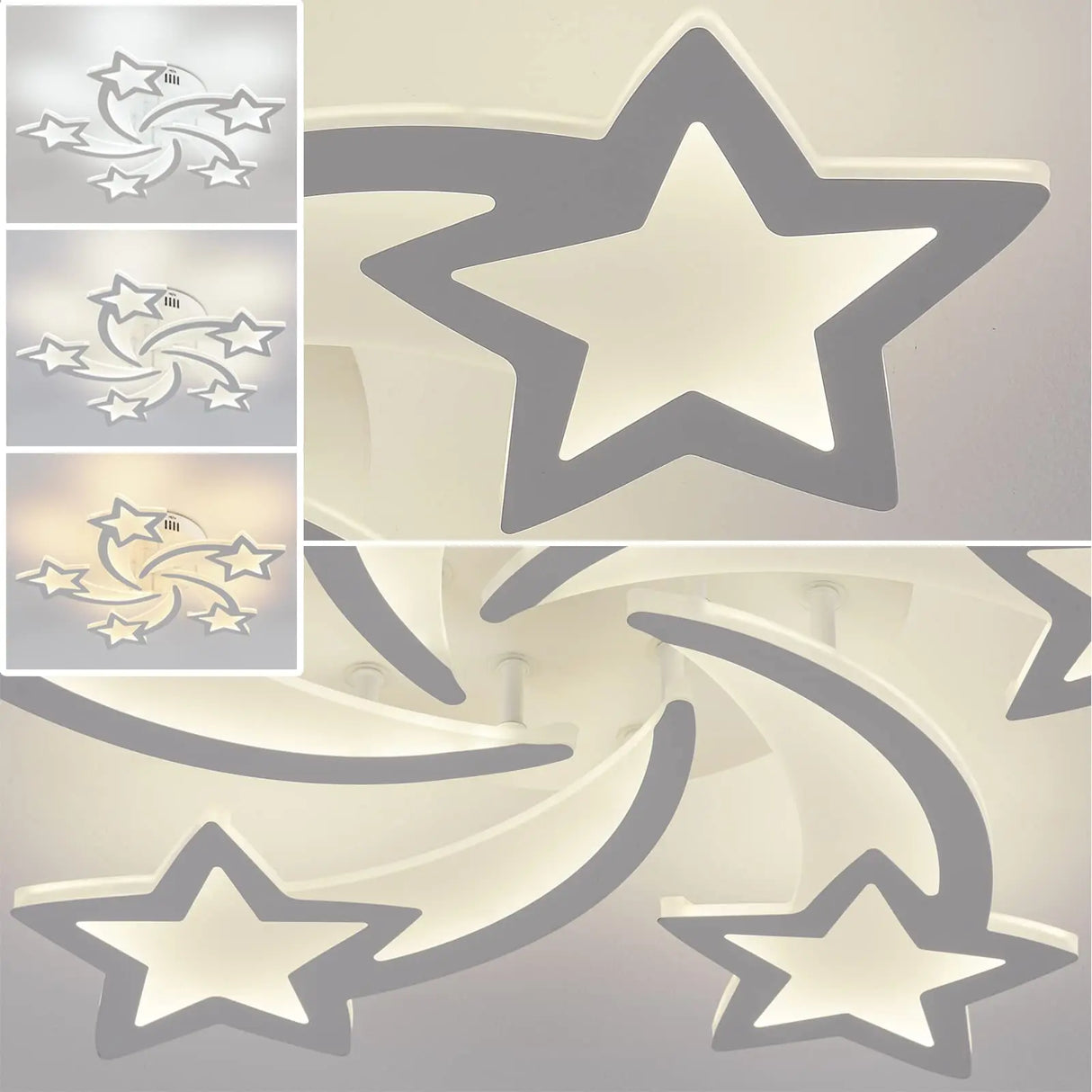 Smart Dimmable LED Ceiling Light APP Control Chandelier for Living Room Star Acrylic Lamp Remote Control Flush Mount for Bedroom