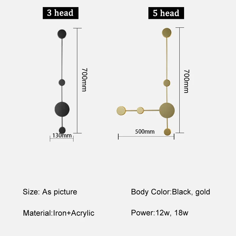 Modern LED Wall Lamp Simple Living Room Background Wall Light Bedroom Bedside Wall Sconce Creative Hotel Hall Corridor Lighting
