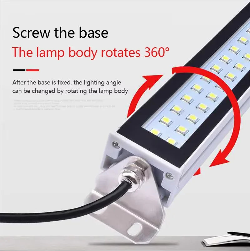 Waterproof Oil-Proof LED Industrial Lamp - CNC Machine Work Tool Light 24V 110V 220V