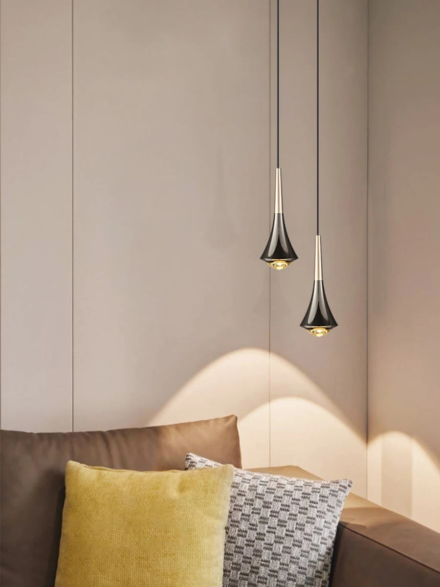 LED Pendant Lights Mirror Lamp 4 Colors Aluminum&Acrylic Home Kitchen Island Dining Living Room Bar Cafe Droplight Fixture