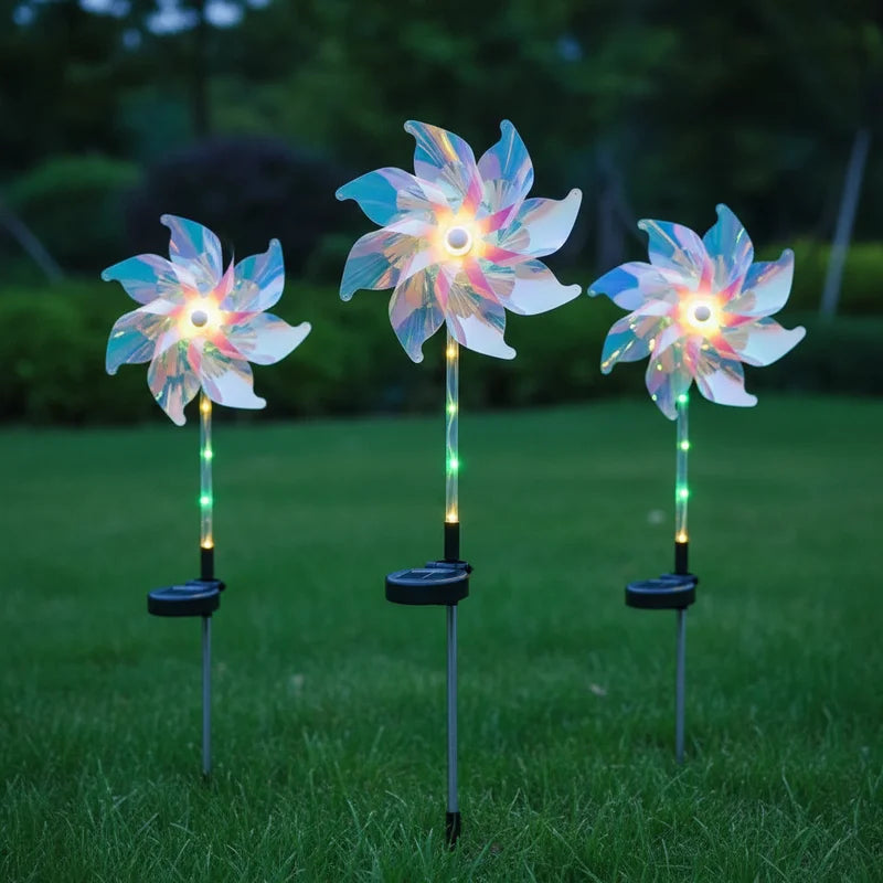 Solar Windmill Lamp Outdoor Dandelion Light for Garden Yard Patio Landscape Decor