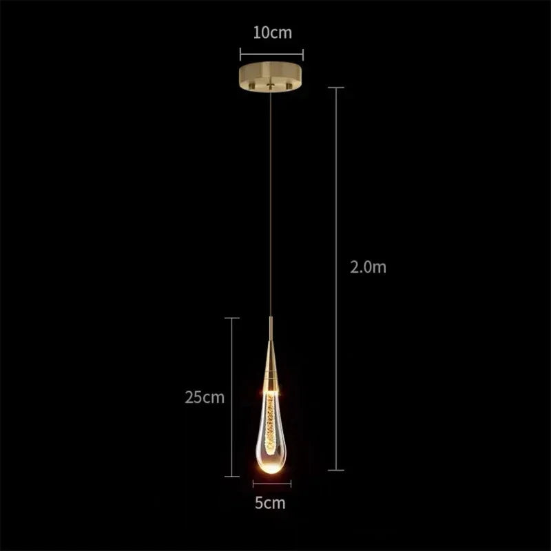 Nordic LED Pendant Lights Luxury Crystal Hanging Lamp Indoor Lighting for Home Living Dining Bed Room Kitchen Bathroom Decor