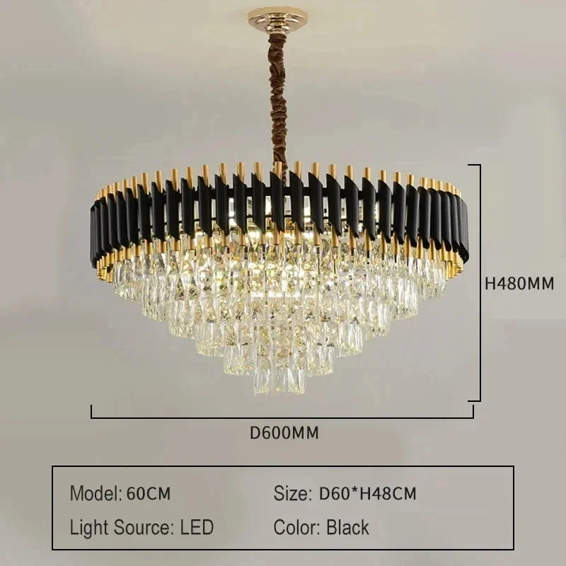 Luxury Crystal Pendant Lamp Modern Villa Living Room Lights Lustre Home Interior Decoration Dining Table Loft Ceiling Chandelier