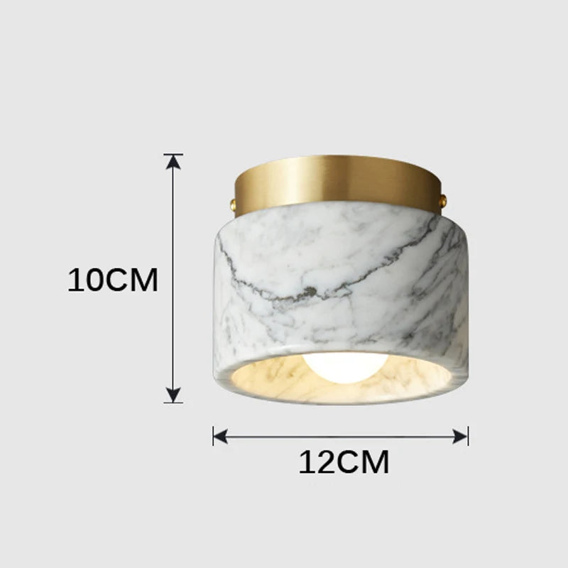 Nordic Marble Downlight Living Bedroom Room Decor's Marble Ceiling Light Green White Stone Corridor Aisle Lamp