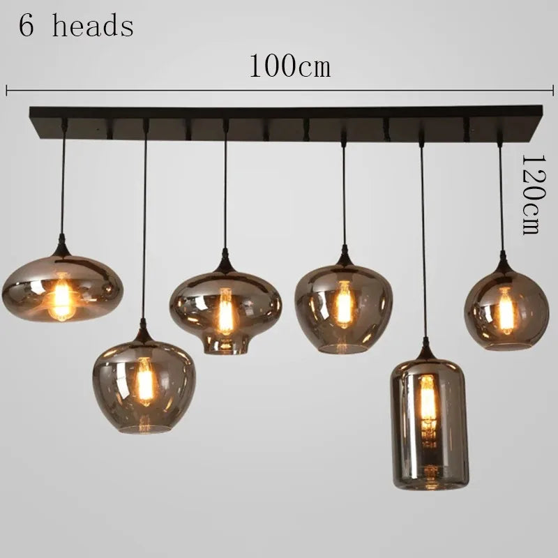 Modern LED Glass Ball Pendant Lamp for Living Room Bedroom Dining Kitchen - Indoor Hanging Chandelier Home Decor Light