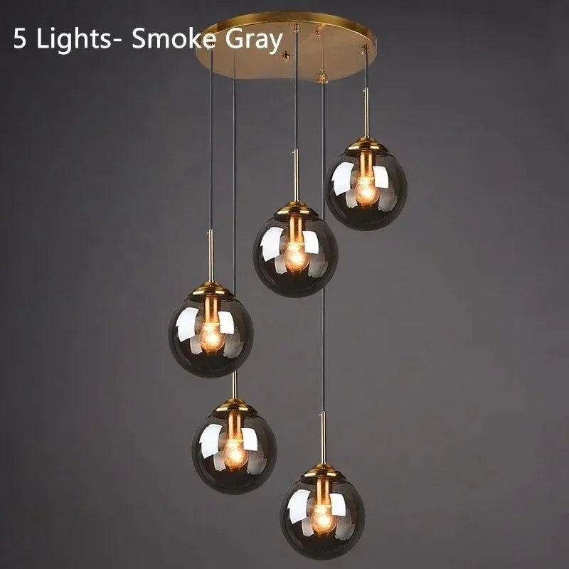 Italian Designer LED Glass Ball Chandelier Ceiling Light for Dining Room Living Room Bedroom - Home Decorative Lighting