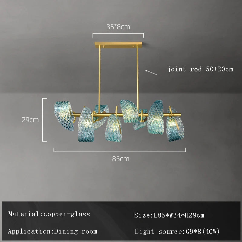Glass-made Modern Home Appliance Ceiling Chandelier Designer Hanging Lamps for Living Room Dining Room Decoration Flower Shape