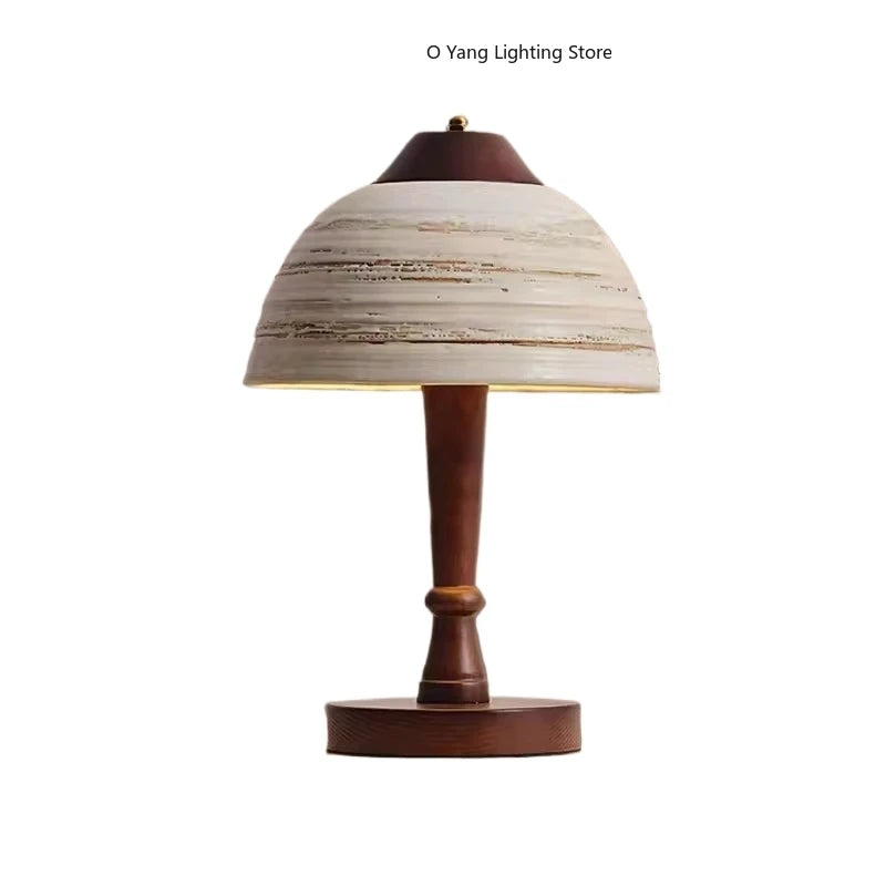 New Creative Ceramic Lampshade Lamp Wood Base EU AU US Adapting Plug for Bedroom Parlor Hotel Dining Dropshipping