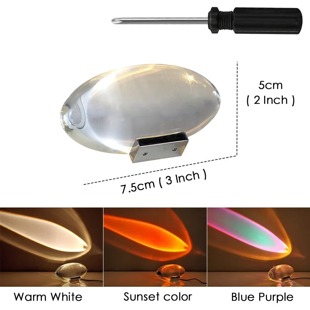 Italian Designer "Eye of the Sky" Table Lamp - Crystal LED Projector Light