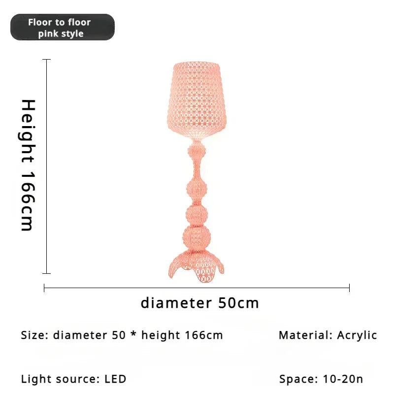 Italy Goblet Acrylic Hollow Indoor Floor Lamp, High-end Living Room Bedroom Exhibition Hall,LED Atmospheric Desk Lamp Home Decor