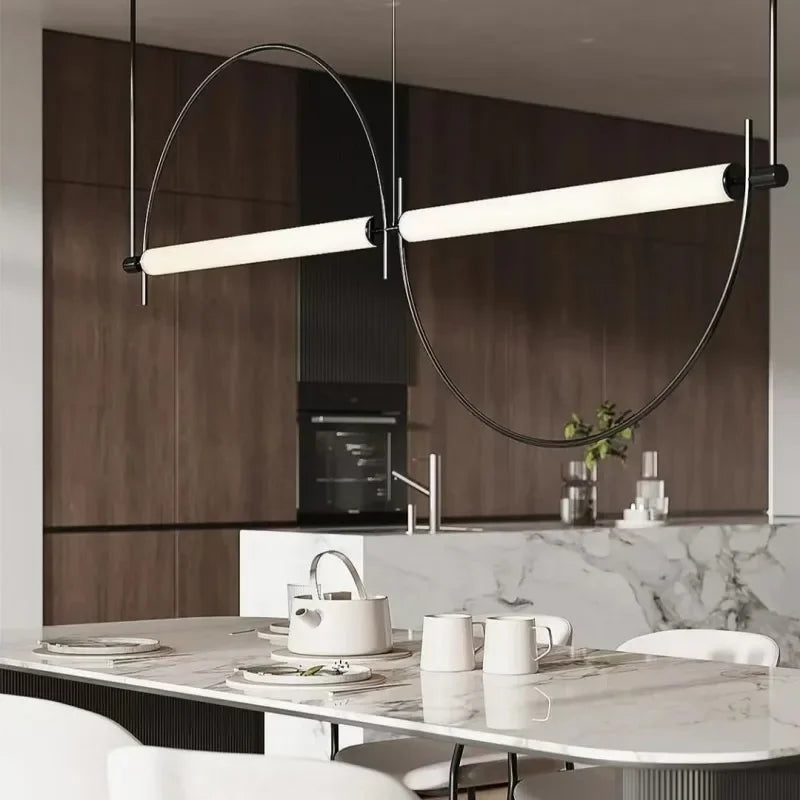 Minimalist LED Hanging Chandelier - Modern Pendant Light for Living Room & Office