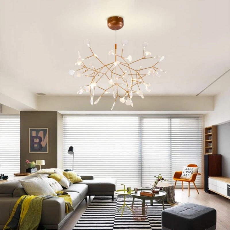 Nordic Firefly Branch LED Chandelier - Modern Luxury Pendant Hanging Lamp