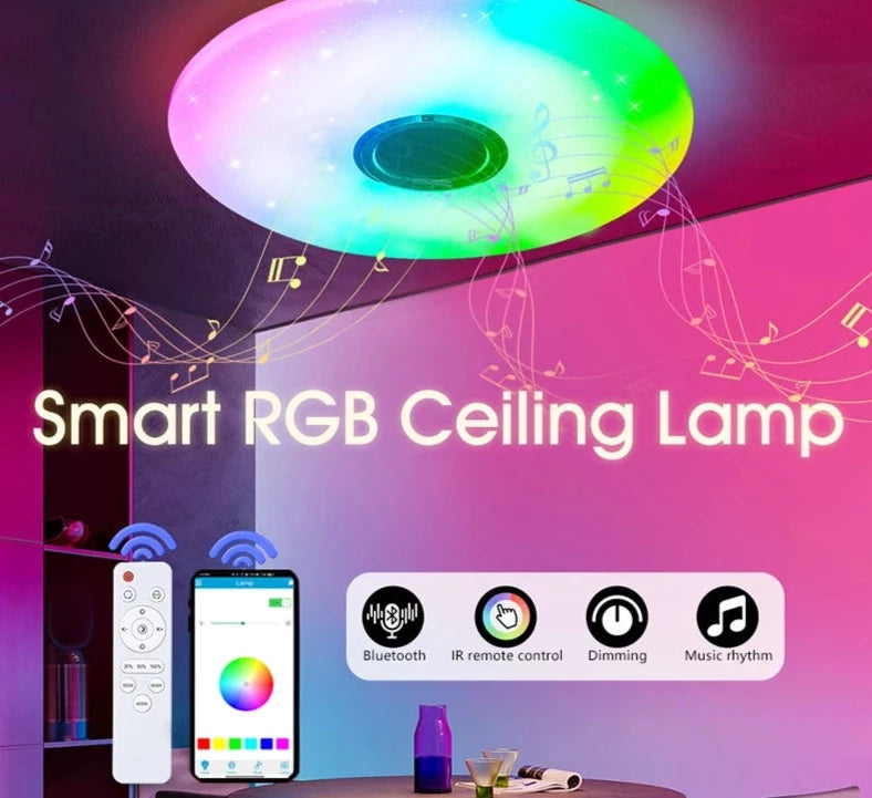 52W RGB Ceiling Lamps Music Player Bluetooth Remote APP Control Light Dimmable 220V for Bedroom Indoor Decoration Lustres