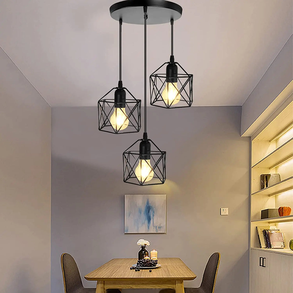 Led Pendant Lights for Dining Room Kitchen Modern Led Chandelier Ceiling Lamp Indoor Hanging Lighting Fixture for E27 Lamp Bulb