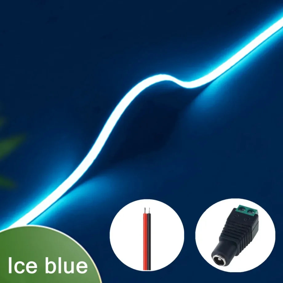 3mm Ultrafine COB LED Strip Light (5m, 400 LEDs/m) - 12V/24V Dimmable Flexible High-Density Tape for TV & Room Accent