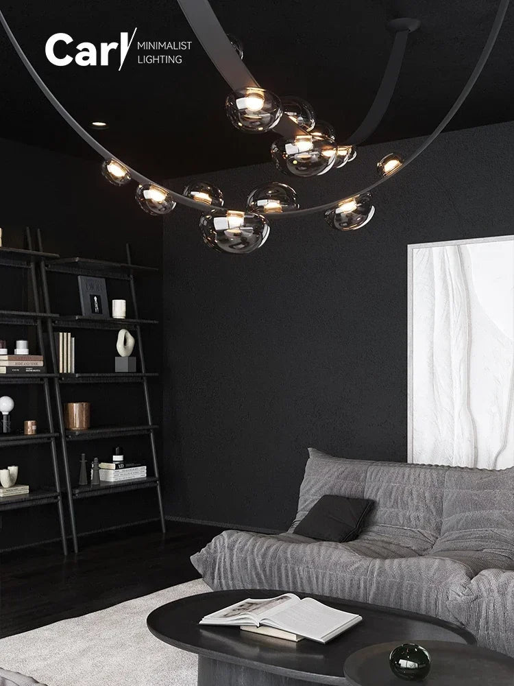 Modern Leather Belt Pendant Chandelier - Minimalist Designer Ceiling Light