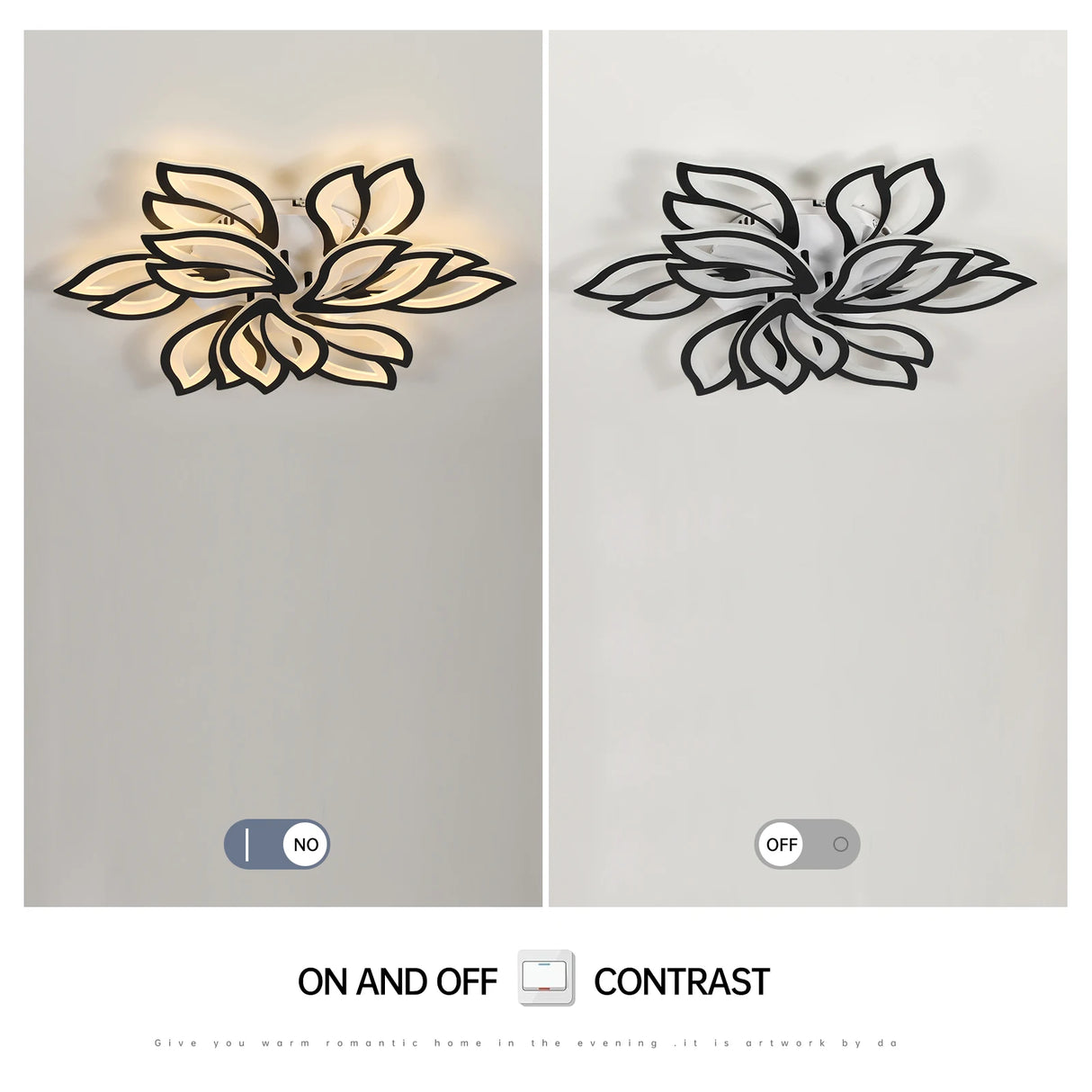 Modern Minimalist LED Chandelier - Black & White Home Indoor Lighting Decor