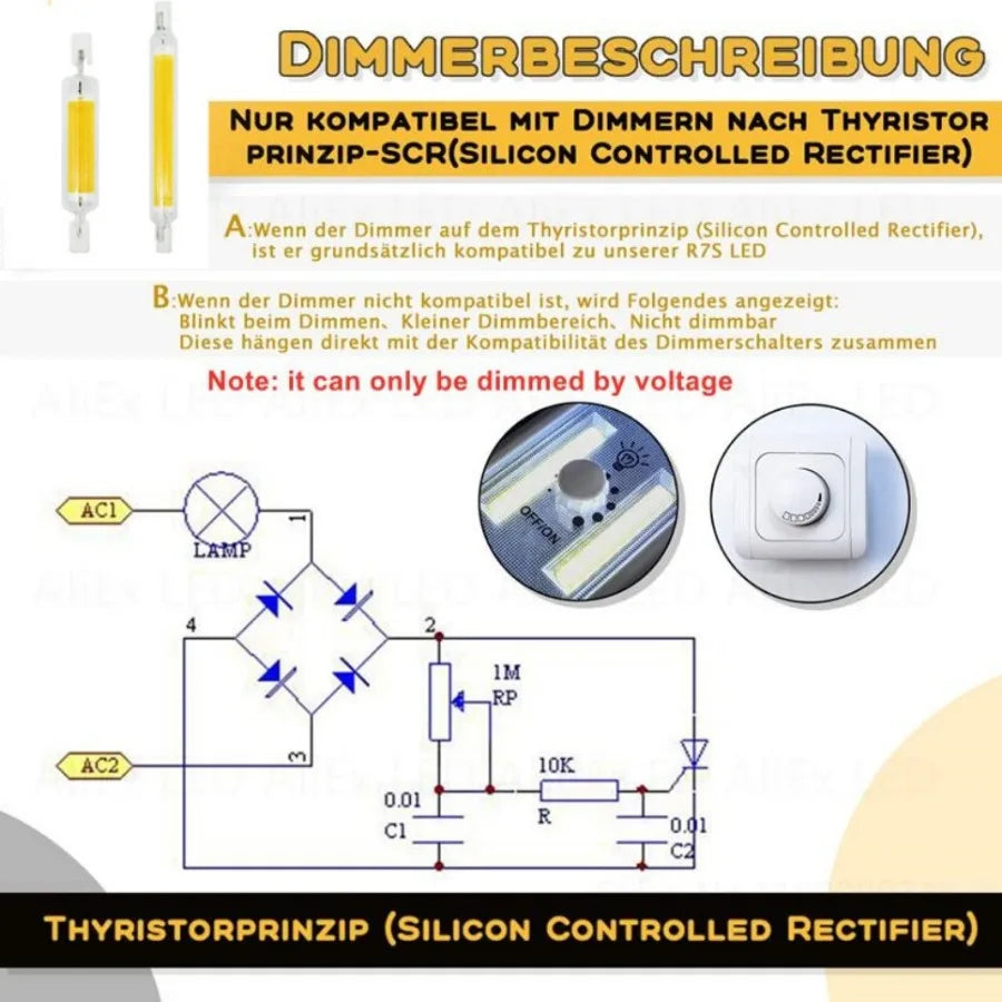 50W LED R7s COB Glass Tube 78mm 189mm 118mm J78 J118 High Power COB Light Bulb AC110V 120V 220V Home Replace Halogen Lamp
