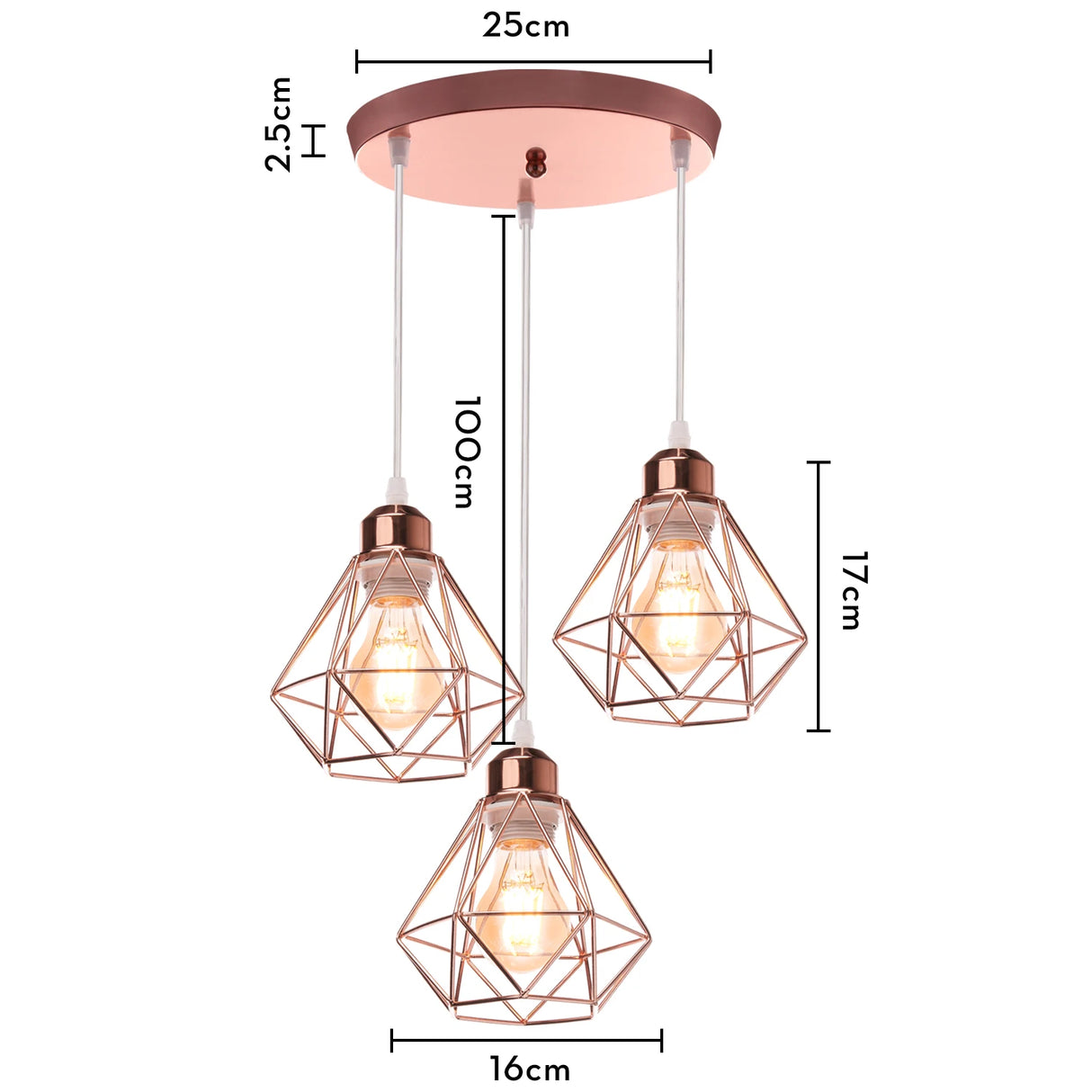 Industrial Pendant Light Led Adjustable Hanging Lamp Shade for Home Kitchen Metal Cage Pendant Lighting for Island Dining Room