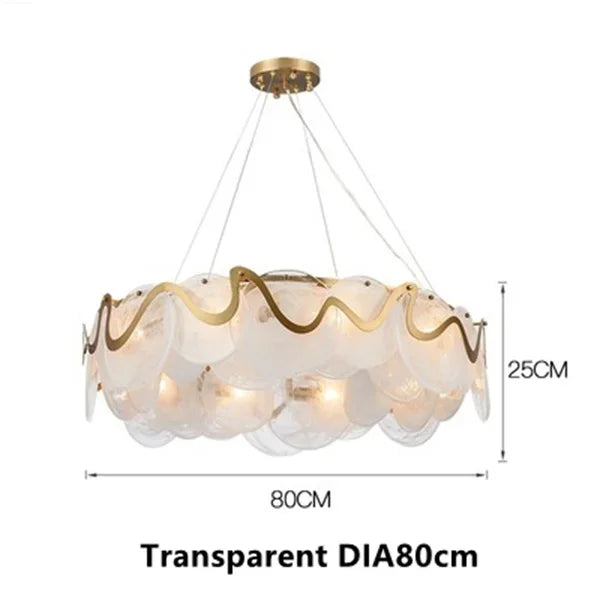 Light Luxury Glass Chandelier Modern Minimalist Dining Living Room Villa Post-modern Bedroom Staircase Pendant Light LED Bulb