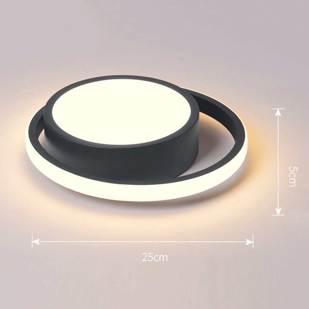 Small Modern LED Ceiling Light 2 Rings Creative Design Ceiling Lamp Indoor Lighting Fixtures Hallway Balcony Aisle Office Lustre