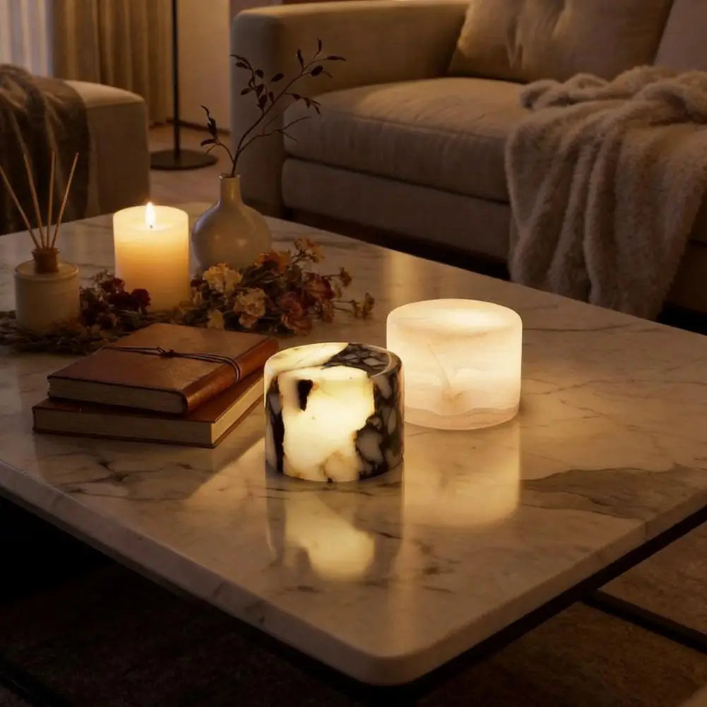 Marble Luxury Tactile Lamp Creative Multi-color Gradient Light Wireless Charging Bedroom Bedside Lamp Home Decor Perfect Gift