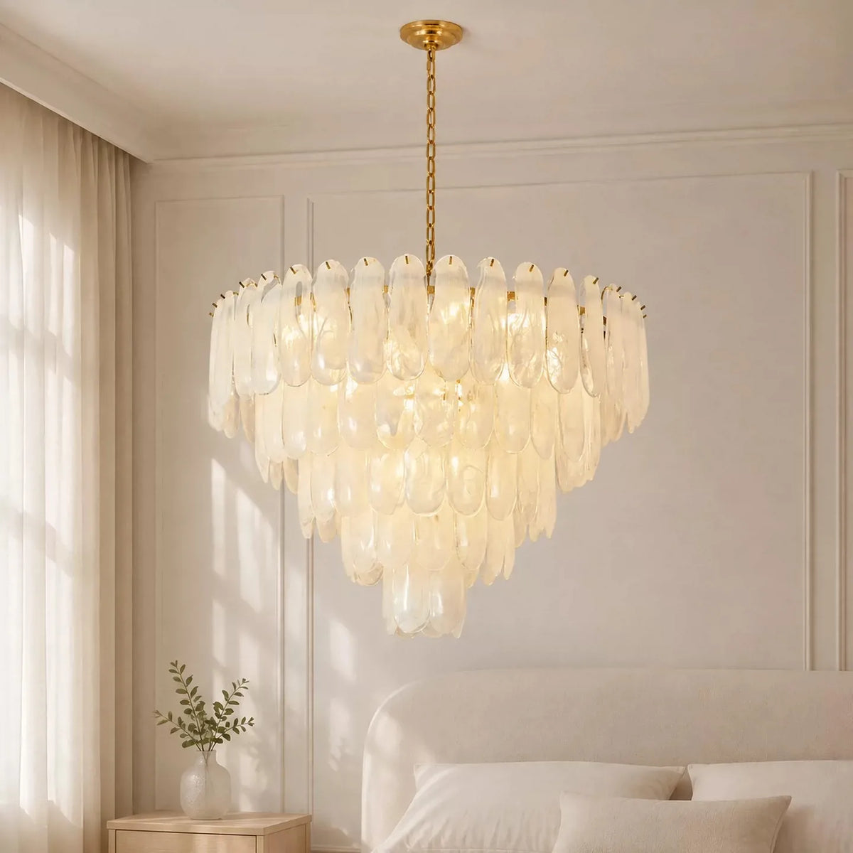 Luxury Modern Glass Chandelier Light - Decorative Ceiling Pendant Lamp Fixture for Living Room, Bedroom, Dining Room & Restaurant
