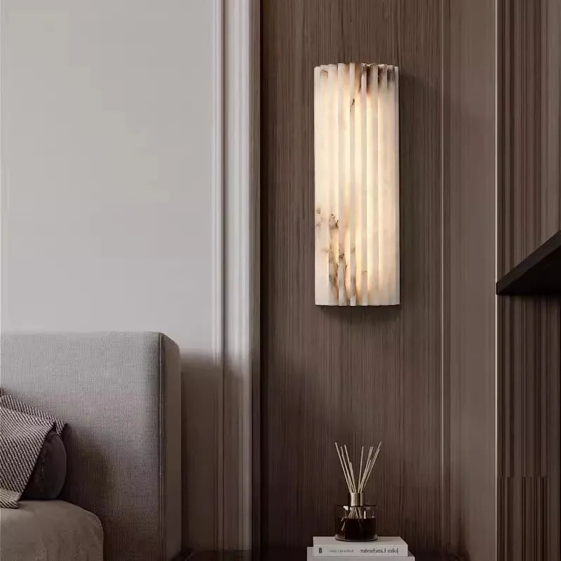 Creative Real Marble LED Wall Lamp - Luxury Art Deco Stone Sconce