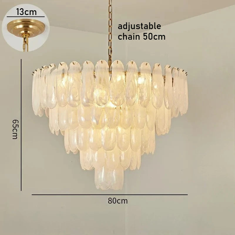 Luxury Modern Glass Chandelier Light - Decorative Ceiling Pendant Lamp Fixture for Living Room, Bedroom, Dining Room & Restaurant