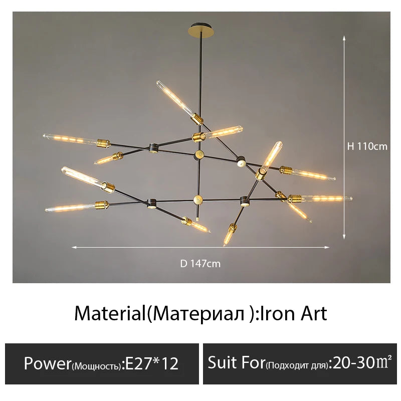 American retro industrial wind chandelier Nordic minimalist personality restaurant living room bar cafe clothing store lighting