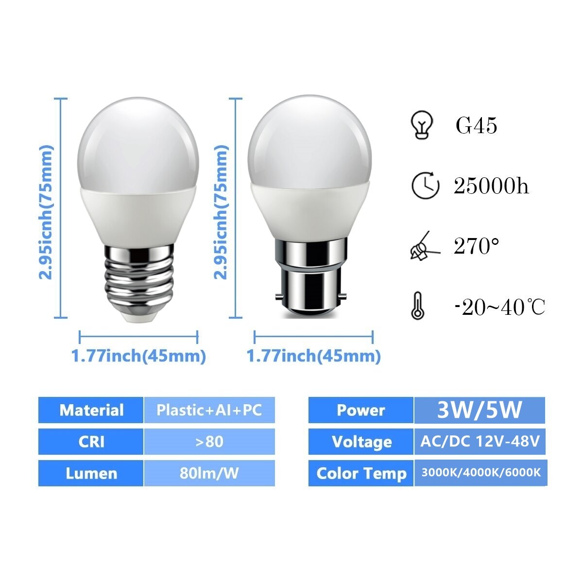 LED low-voltage bulb AC/DC12V 24V 36V 48V E27 B22 10W Bombilla For Solar Led Light Bulbs 12 Volts Low Voltages Lamp Lighting