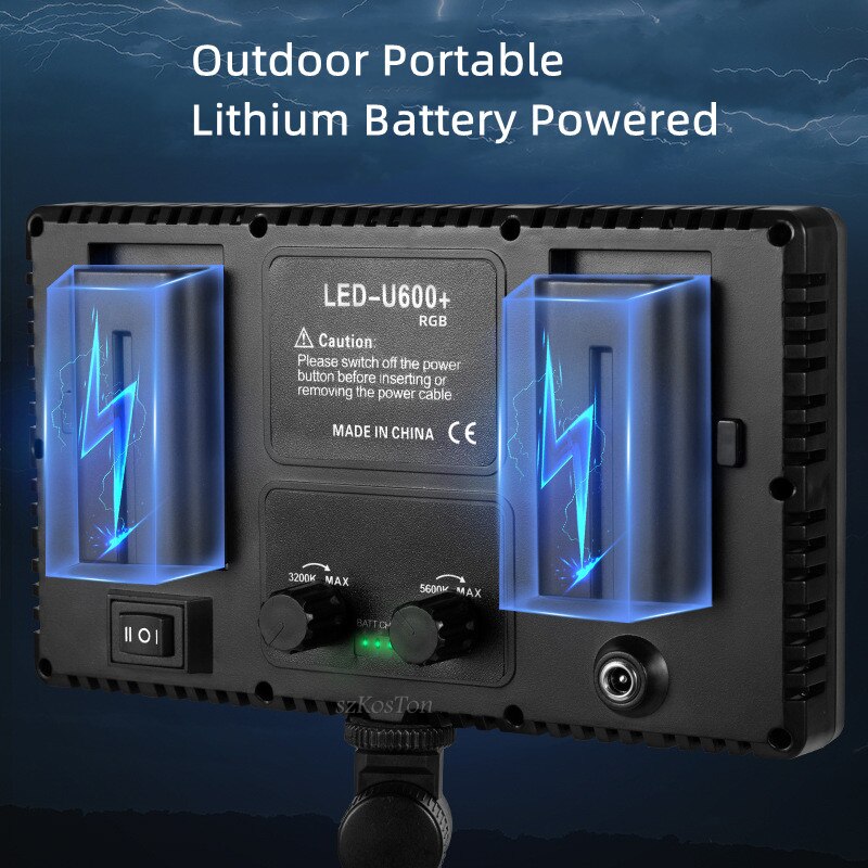 U800+ U600+ LED Video Light Photo Studio Lamp Bi-Color RGB Dimmable with Tripod Stand Remote for Photography Live Steaming