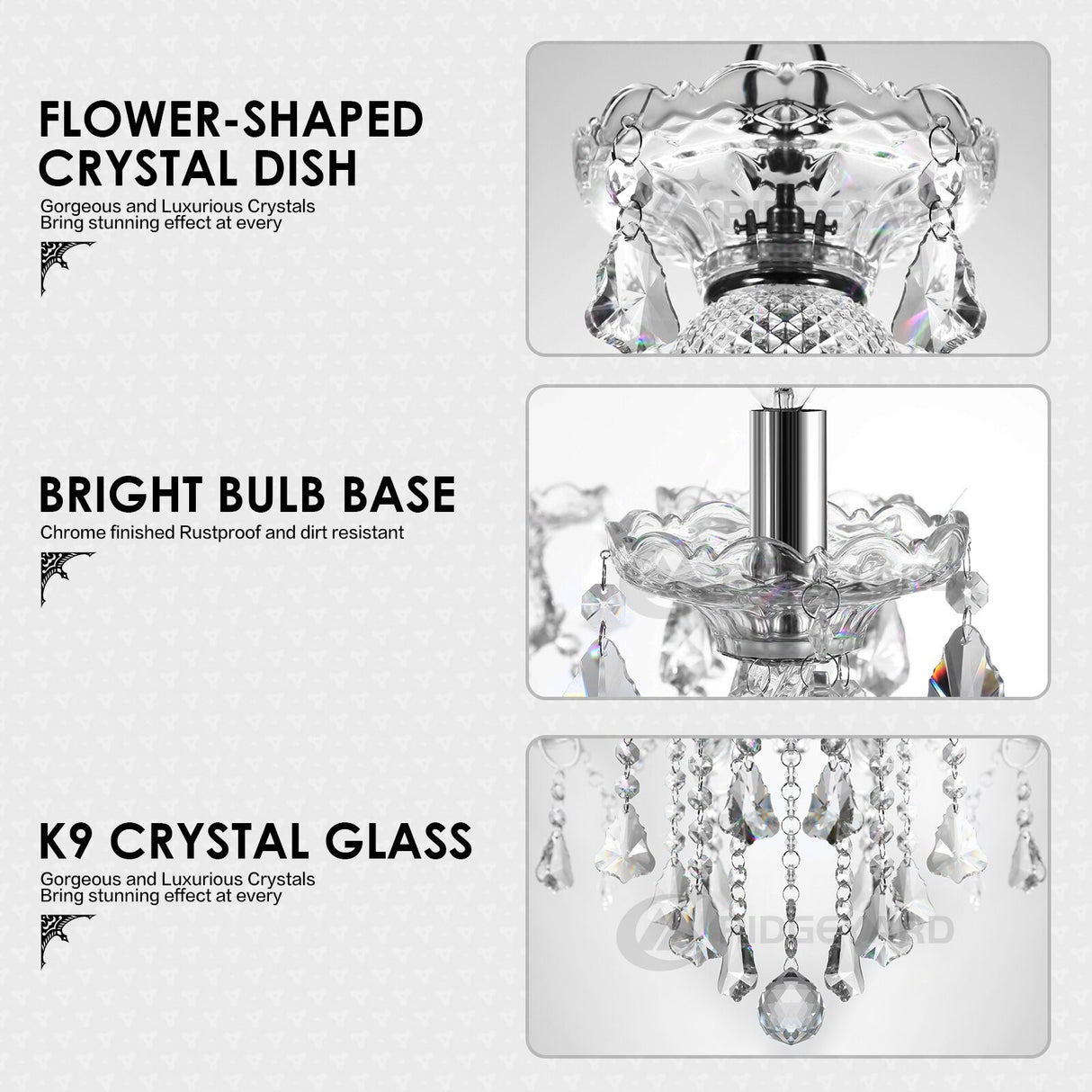 Luxurious Crystal Chandelier Lights 15 Arms K9 Crystal Ceiling Pendant E12 Lamps For Home Living Room Hotel Lobby