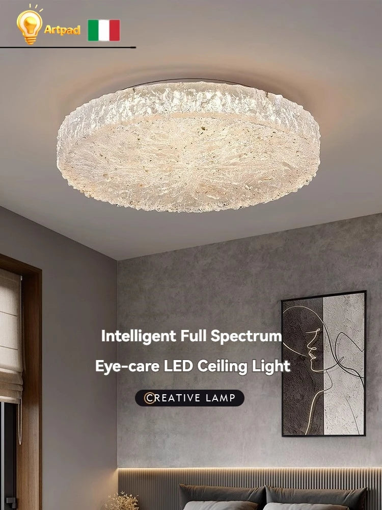 Minimalist Resin Ceiling Light Gold Luxury Led for Bedroom Living Room Decor 40cm 50cm 60cm Round Ceiling Lamp